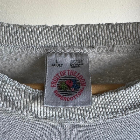 Vintage‎ 90s Oversized Distressed Gray Spike Gymwear Crewneck - Picture 3 of 6